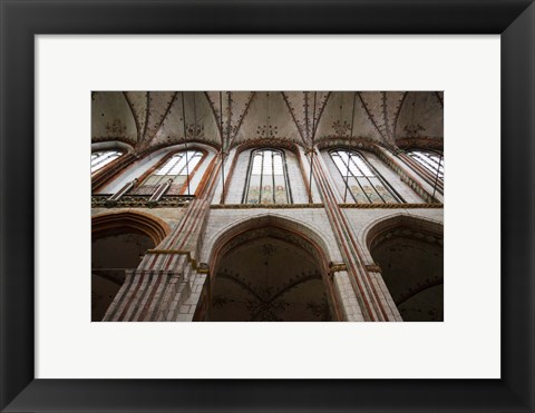 Framed Interiors of a gothic church, St. Mary&#39;s Church, Lubeck, Schleswig-Holstein, Germany Print