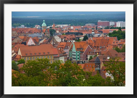 Framed High angle view of buildings in a city, Bamberg, Bavaria, Germany Print