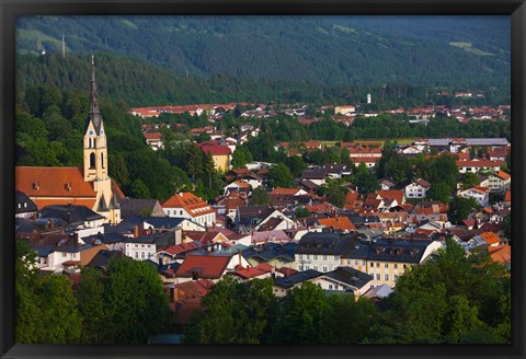 Framed High angle view of buildings in a town, Bad Tolz, Bavaria, Germany Print