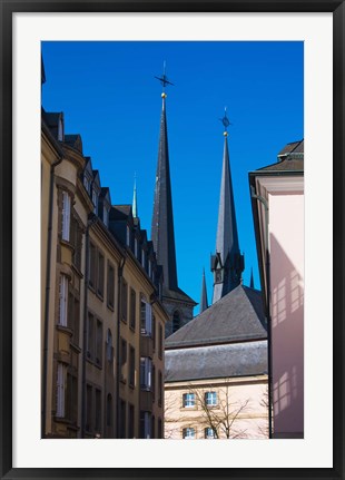 Framed Church in the city, Notre Dame Cathedral, Luxembourg City, Luxembourg Print