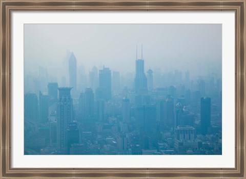 Framed City viewed from observation deck of Jin Mao Tower, Lujiazui, Pudong, Shanghai, China Print