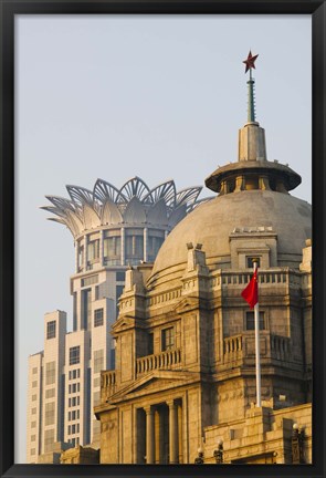 Framed Buildings in The Bund at dawn, Shanghai, China Print