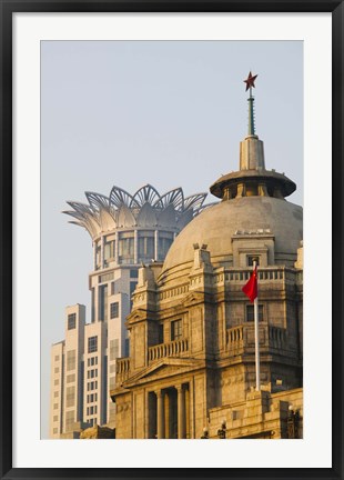 Framed Buildings in The Bund at dawn, Shanghai, China Print