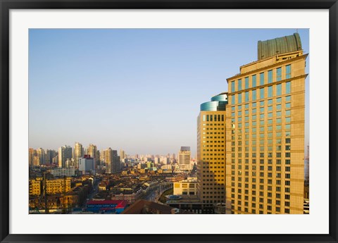 Framed High angle view of Hongkou District, Shanghai, China Print