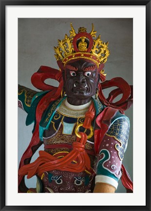 Framed Temple guardian statue, Bamboo Temple, Kunming, Yunnan Province, China Print