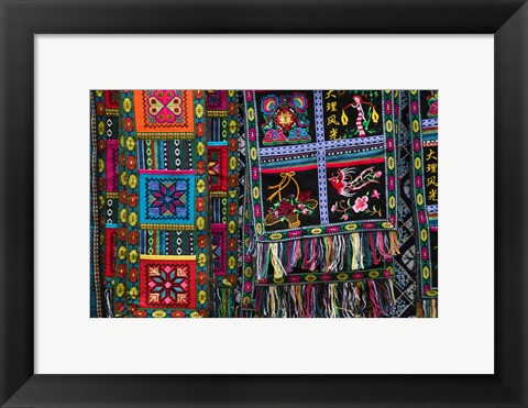 Framed Fabrics for Sale, Dali, Yunnan Province, China Print