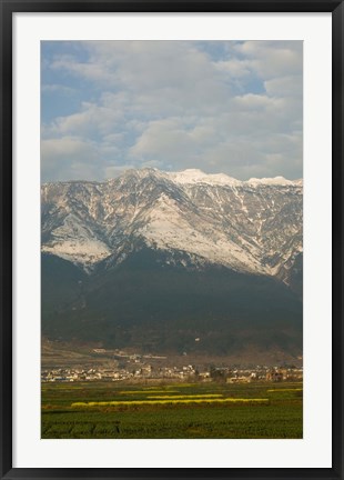 Framed Town at mountainside, Cangshan, Dali, Erhai Hu Lake Area, Yunnan Province, China Print