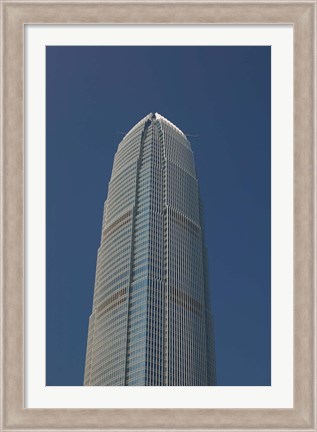 Framed Low angle view of a skyscraper, Two International Finance Centre, Central District, Hong Kong Island, Hong Kong Print