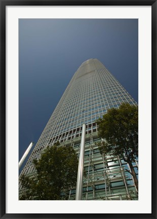 Framed Trees in front of a building, Two International Finance Centre, Central District, Hong Kong Island, Hong Kong Print