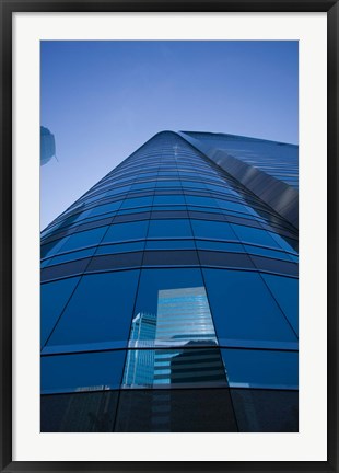 Framed Reflection of buildings on a stock exchange building, Exchange Square, Central District, Hong Kong Island, Hong Kong Print