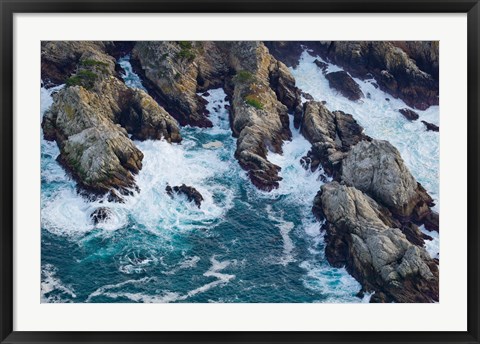 Framed Aerial view of a coast, Point Lobos State Reserve, Monterey County, California, USA Print