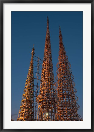 Framed Low angle view of the Watts Tower, Watts, Los Angeles, California, USA Print