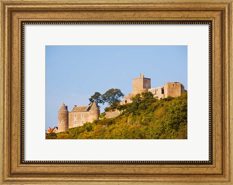 Framed Low angle view of a castle on a hill, Brancion, Maconnais, Saone-et-Loire, Burgundy, France Print