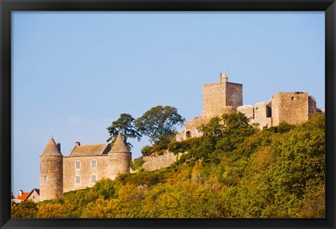 Framed Low angle view of a castle on a hill, Brancion, Maconnais, Saone-et-Loire, Burgundy, France Print