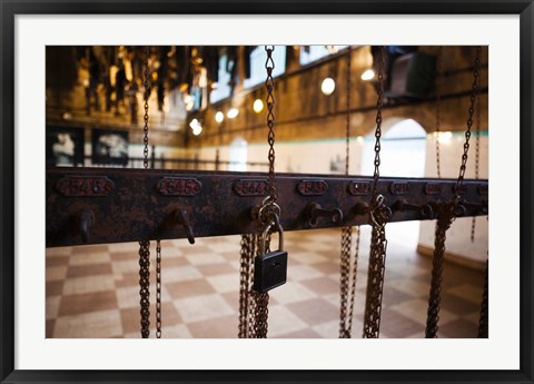 Framed Miner&#39;s Clothing Hanging Room, Salle des Pendus, Puits Couriot Mine Museum, Saint-Etienne, Loire, Rhone-Alpes, France Print