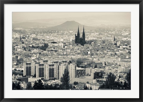 Framed Cityscape with Cathedrale Notre-Dame-de-l&#39;Assomption in the background, Clermont-Ferrand, Auvergne, Puy-de-Dome, France Print