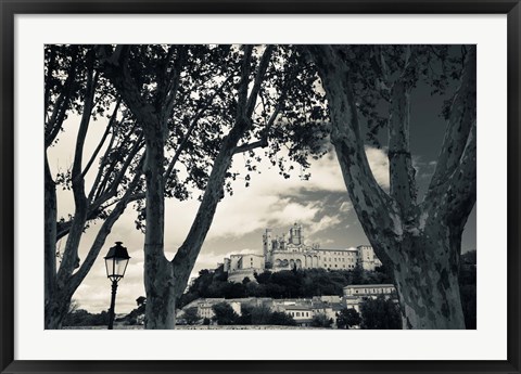 Framed Cathedral in a town, Cathedrale Saint-Nazaire, Beziers, Herault, Languedoc-Roussillon, France Print