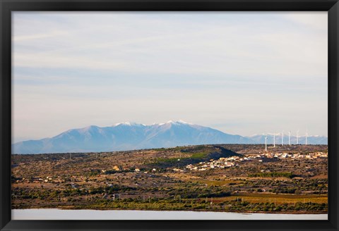 Framed Town overview from Cap Leucate, Leucate, Aude, Languedoc-Roussillon, France Print