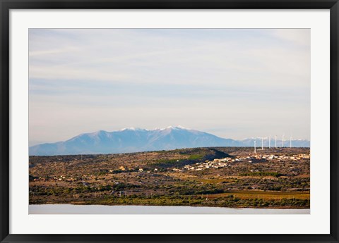 Framed Town overview from Cap Leucate, Leucate, Aude, Languedoc-Roussillon, France Print