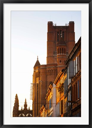 Framed Low angle view of old town buildings, Albi, Tarn, Midi-Pyrenees, France Print