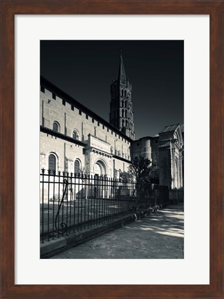 Framed Entrance of the Basilica of St. Sernin, Toulouse, Haute-Garonne, Midi-Pyrenees, France Print