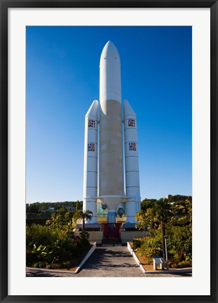 Framed Ariane 5 French space rocket at Cite de l&#39;Espace space park, Toulouse, Haute-Garonne, Midi-Pyrenees, France Print