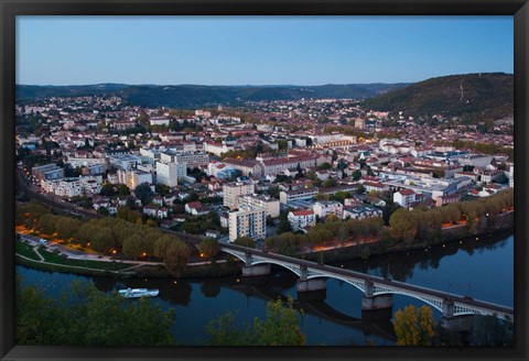 Framed Cahors, Lot, Midi-Pyrenees, France Print