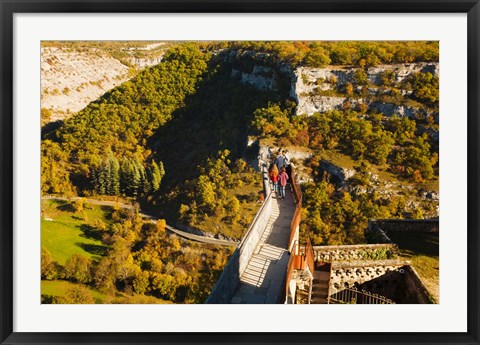 Framed Overview of chateau ramparts, Rocamadour, Lot, Midi-Pyrenees, France Print