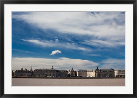 Framed Place de la Bourse along the Garonne River, Bordeaux, Gironde, Aquitaine, France Print