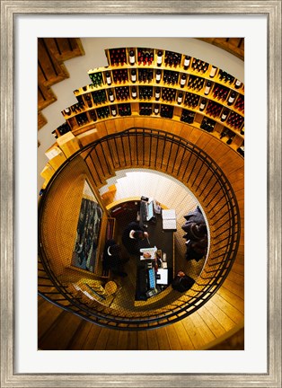 Framed Overview of the L&#39;Intendant wine shop staircase, Bordeaux, Gironde, Aquitaine, France Print