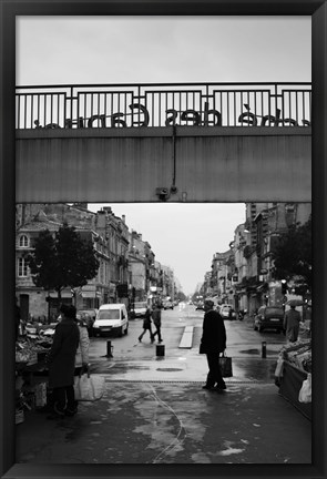 Framed People in a market, Marche des Capucins, Bordeaux, Gironde, Aquitaine, France Print