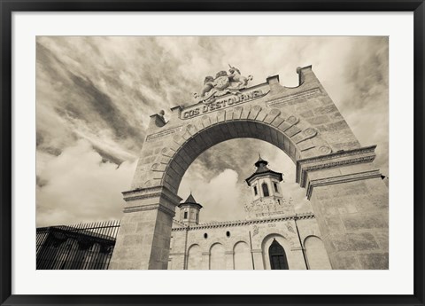 Framed Entrance of a Winery, Chateau Cos d&#39;Estournel, St-Estephe, Haut Medoc, Gironde, Aquitaine, France Print