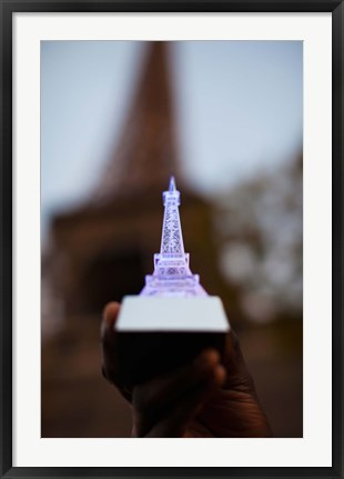 Framed Close-up of a souvenir miniature Eiffel Tower lamp, Paris, Ile-de-France, France Print