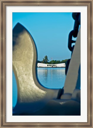 Framed Sculpture of an Anchor, USS Arizona Memorial, Pearl Harbor, Honolulu, Oahu, Hawaii Print