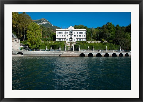 Framed Villa at the waterfront, Villa Carlotta, Tremezzo, Lake Como, Lombardy, Italy Print