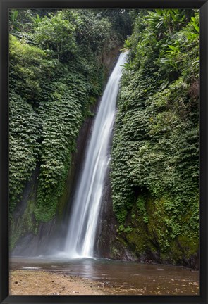 Framed Waterfall near Munduk, Gobleg, Banjar, Bali, Indonesia Print