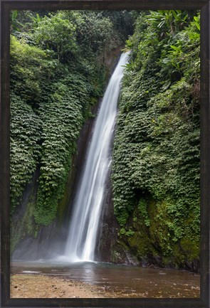 Framed Waterfall near Munduk, Gobleg, Banjar, Bali, Indonesia Print