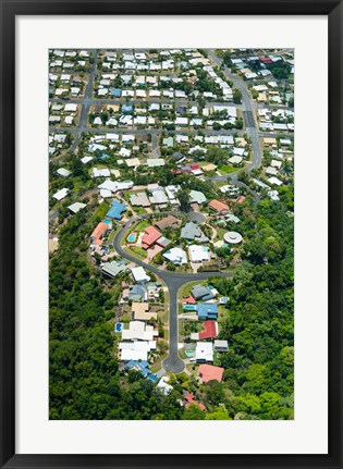 Framed Exclusive houses on hilltop cul-de-sac, Toogood Road, Bayview Heights, Cairns, Queensland, Australia Print