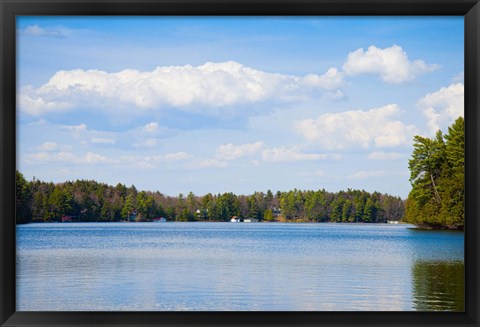 Framed Cottages at the waterfront, Port Carling, Muskoka Lakes, Ontario, Canada Print