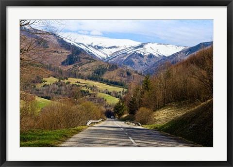 Framed Mountain road in a valley, Tatra Mountains, Slovakia Print