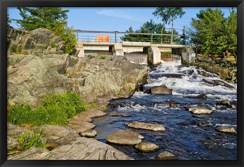 Framed Water falling through dam, Moon River Dam, Moon River, Bala, Ontario, Canada Print