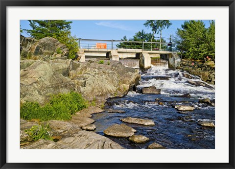 Framed Water falling through dam, Moon River Dam, Moon River, Bala, Ontario, Canada Print