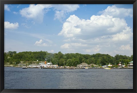 Framed Boats in a lake, Gravenhurst Bay, Gravenhurst, Ontario, Canada Print