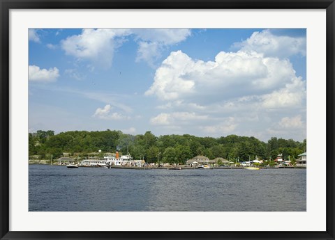 Framed Boats in a lake, Gravenhurst Bay, Gravenhurst, Ontario, Canada Print