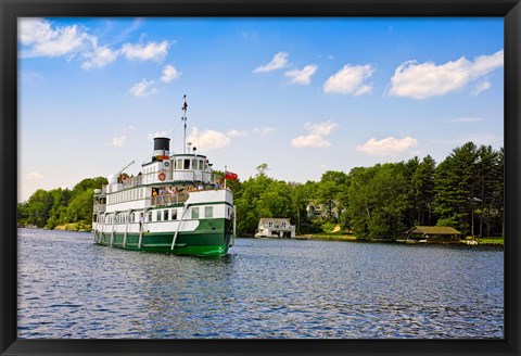 Framed Wenonah II steamship in a lake, Lake Muskoka, Gravenhurst Bay, Ontario, Canada Print