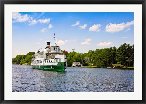 Framed Wenonah II steamship in a lake, Lake Muskoka, Gravenhurst Bay, Ontario, Canada Print