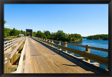 Framed Bridge over a lake, Parry Sound, Ontario, Canada Print