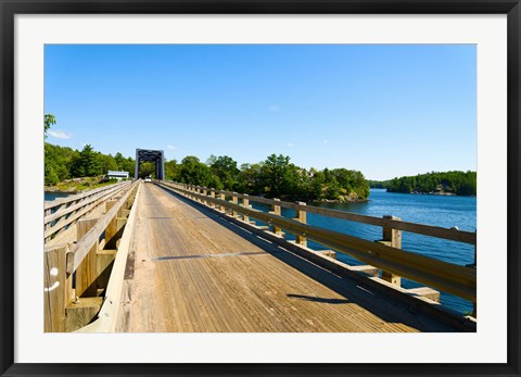 Framed Bridge over a lake, Parry Sound, Ontario, Canada Print