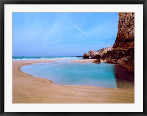 Framed Pointe Du Toulinguet, Crozon, Finistere, Brittany, France Print