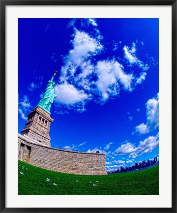 Framed Low angle view of a statue, Statue Of Liberty, Manhattan, Liberty Island, New York City, New York State, USA Print